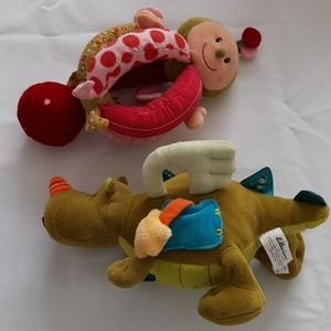Lot of 2 Lilliputiens plush baby toys